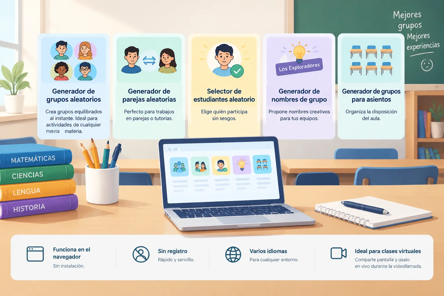 Comparación visual de cuatro herramientas gratuitas: generador de grupos