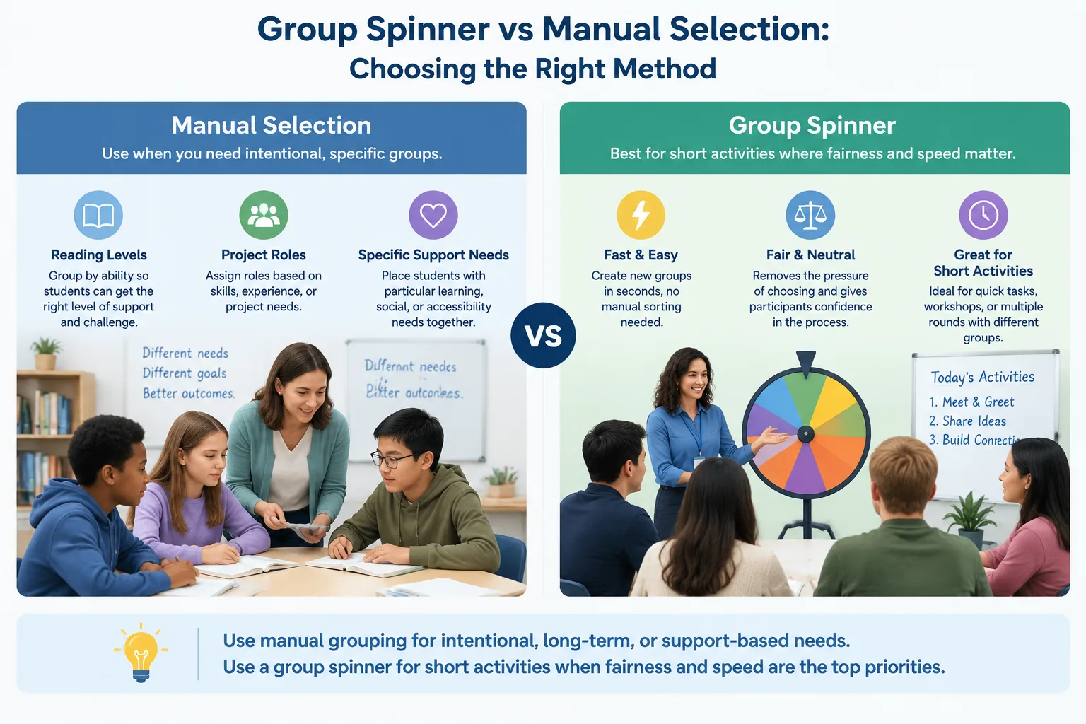 clean comparison infographic