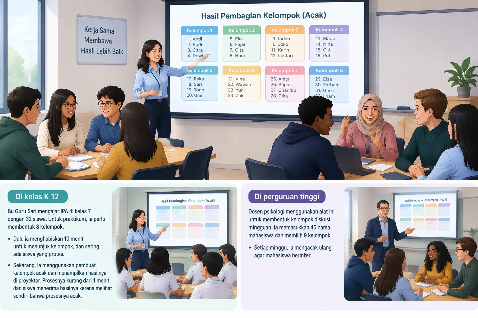 Illustration of a corporate workshop