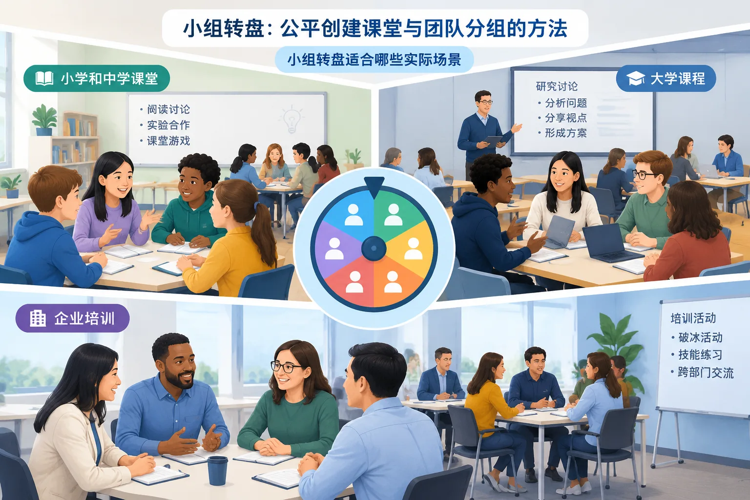 neutral workplace workshop illustration