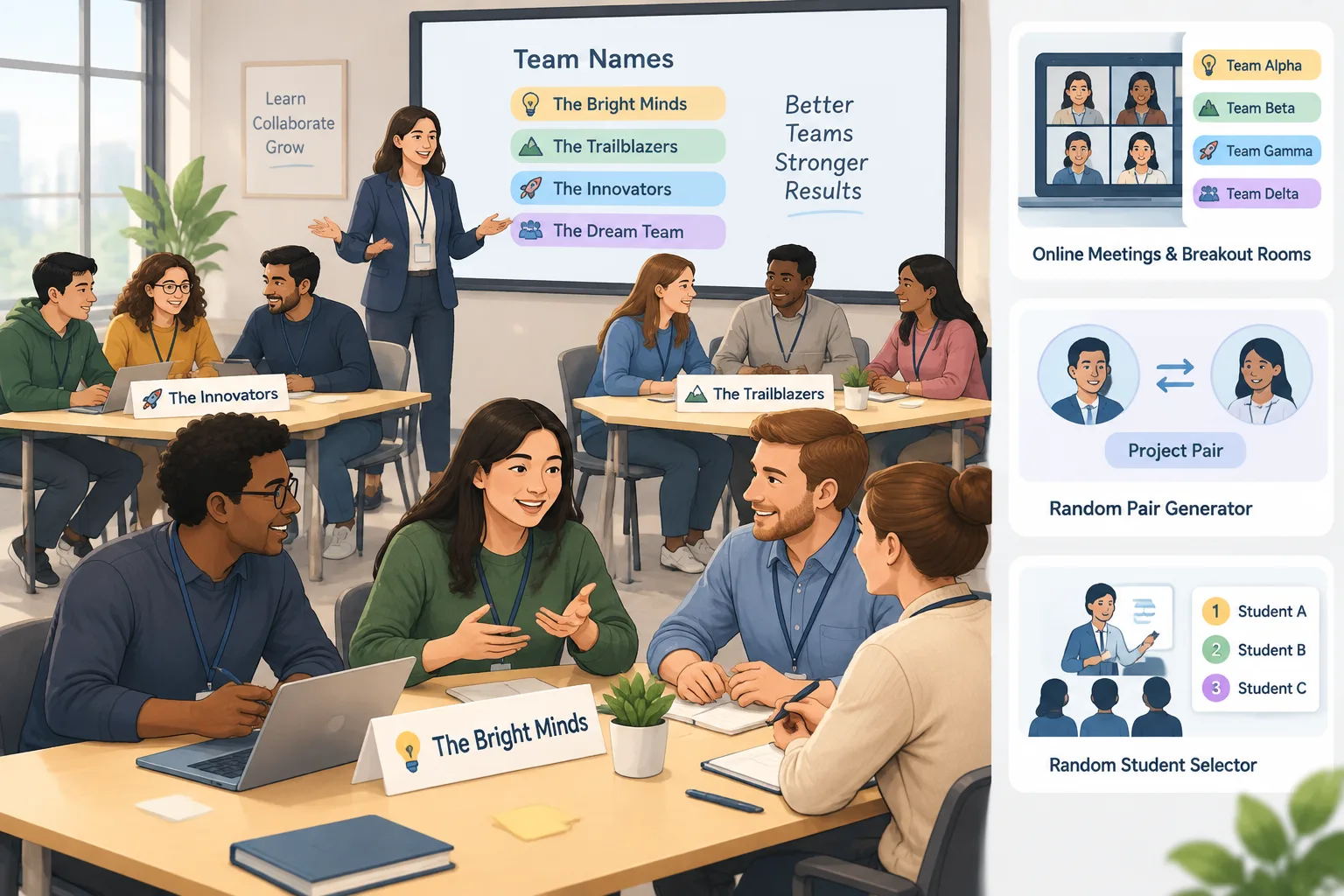 neutral workplace workshop illustration