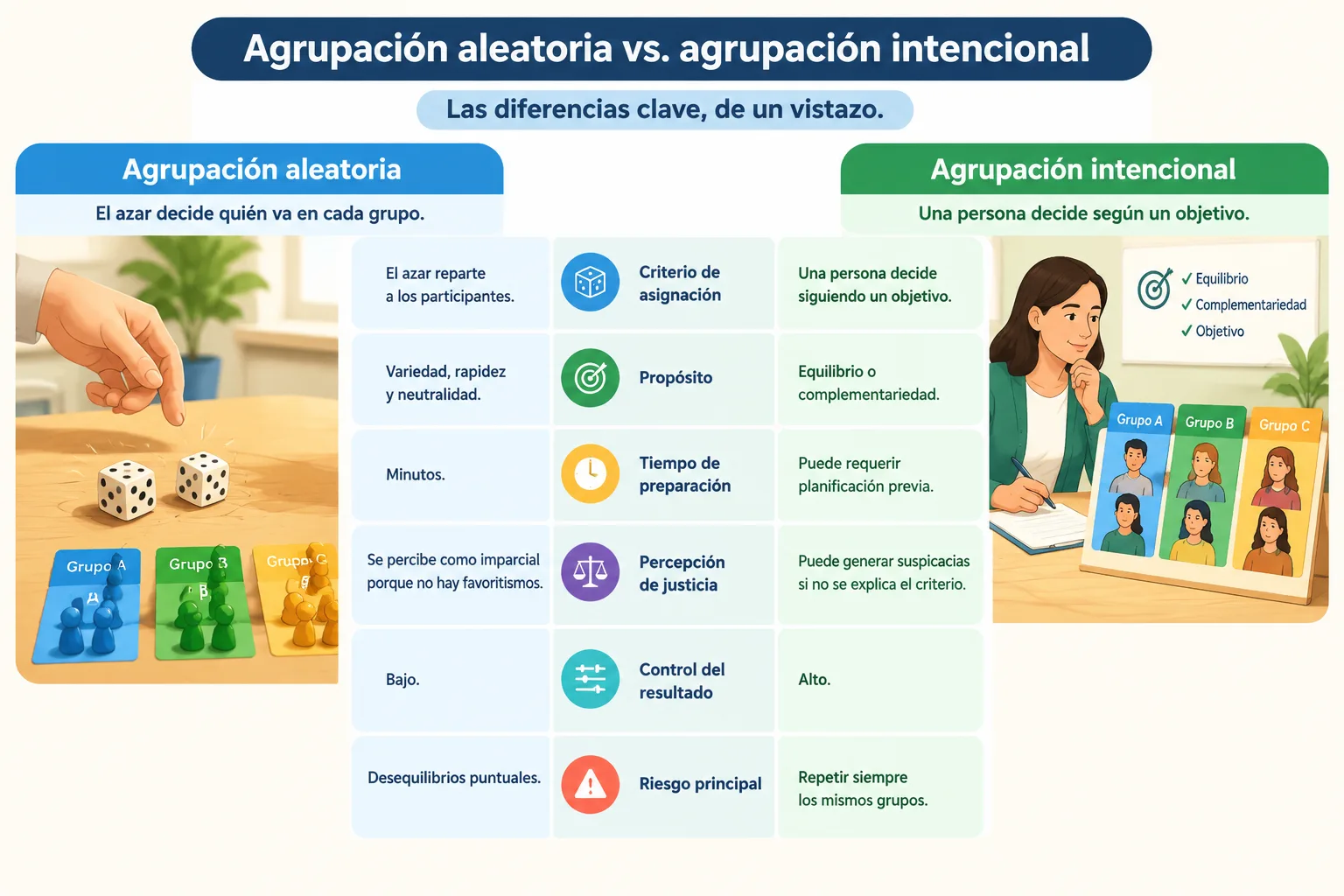 Diagrama comparativo de dos columnas