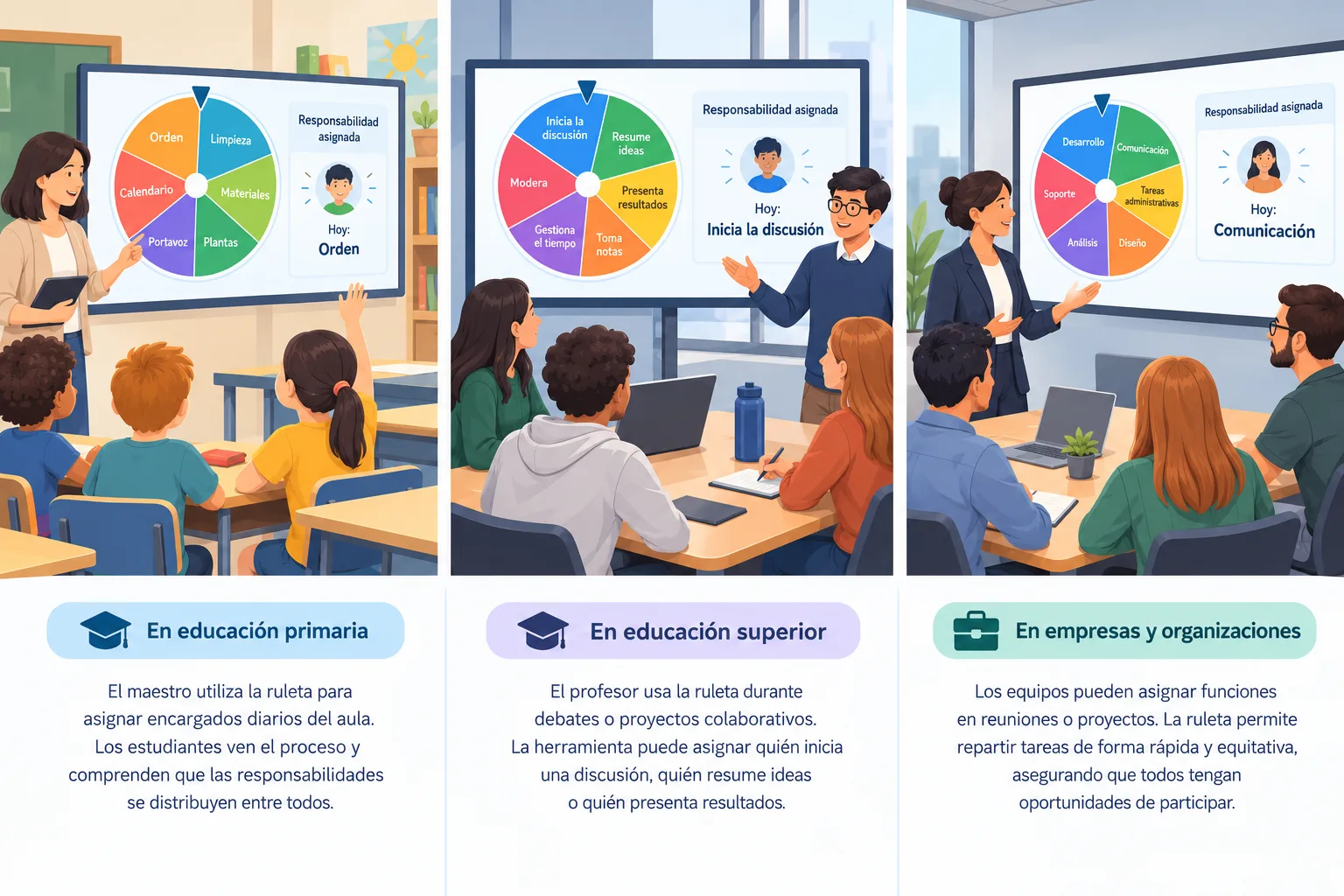 Infografía neutral mostrando una clase