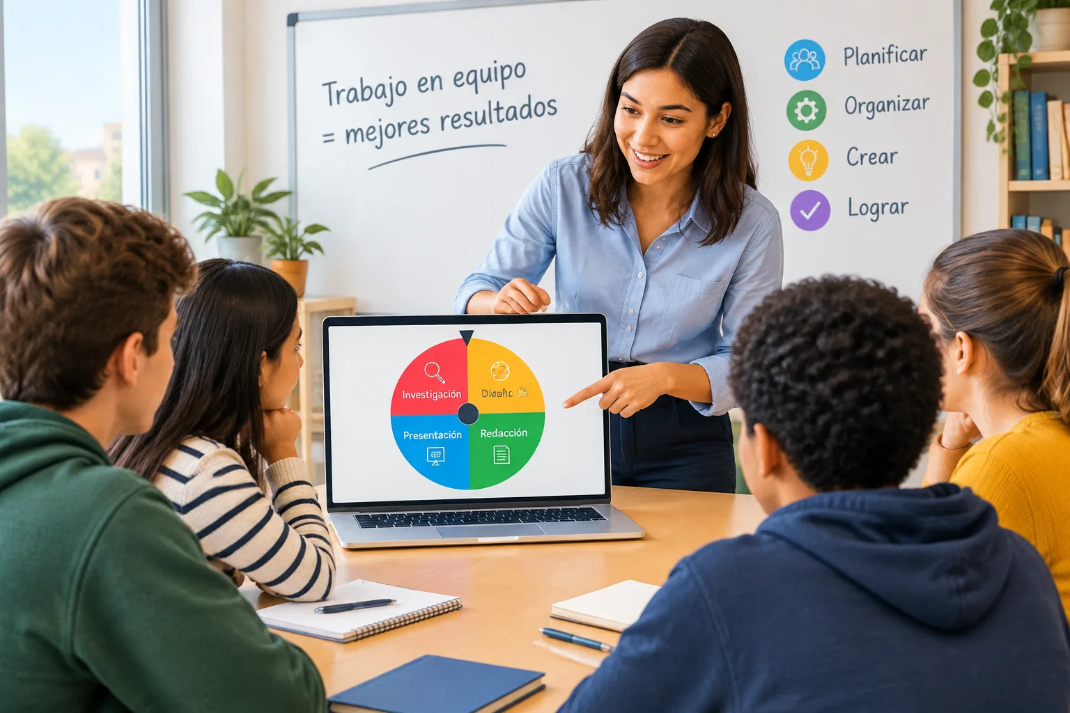 Clean instructional illustration of a segmented spinning wheel on a laptop screen