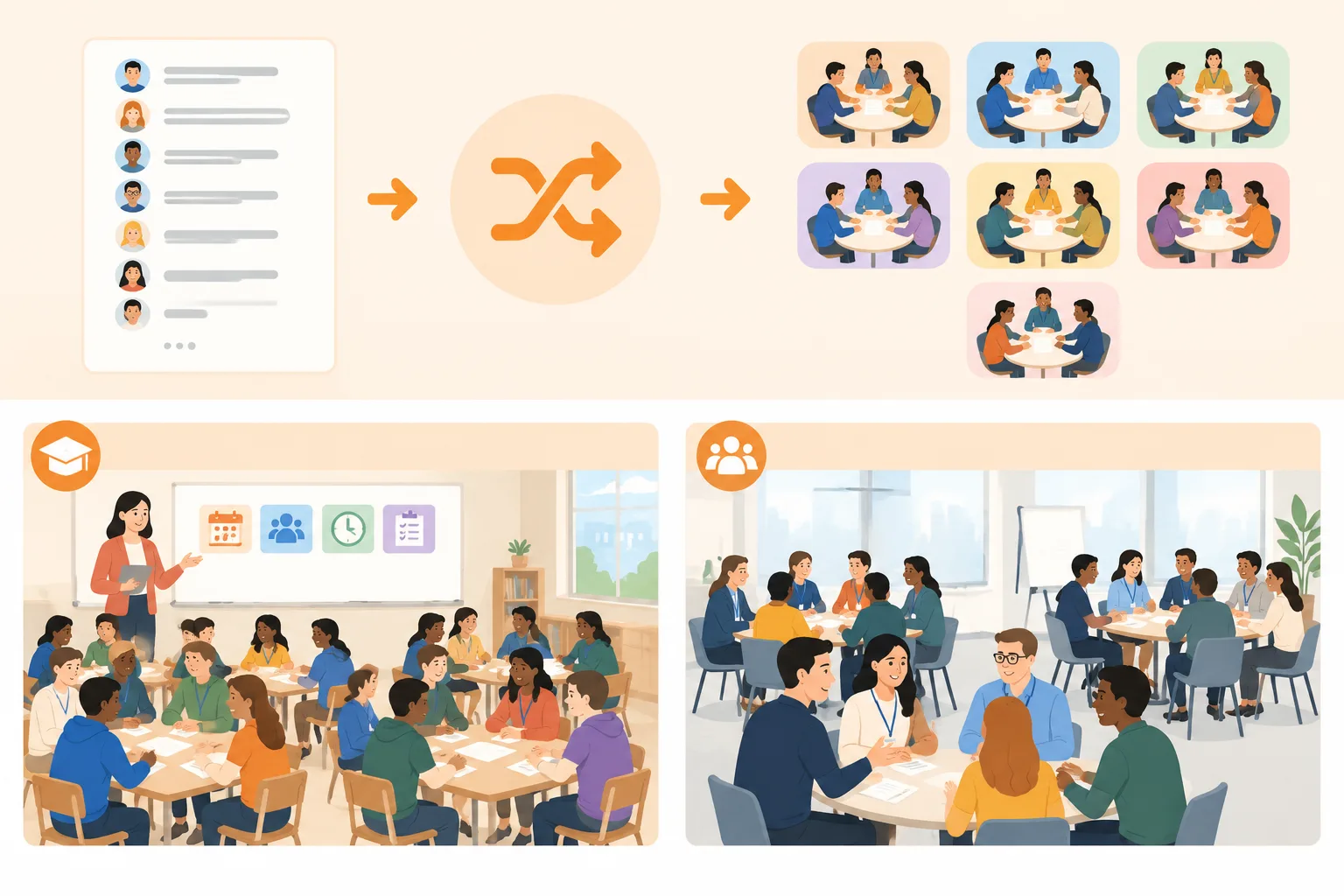 Simple three-panel instructional illustration