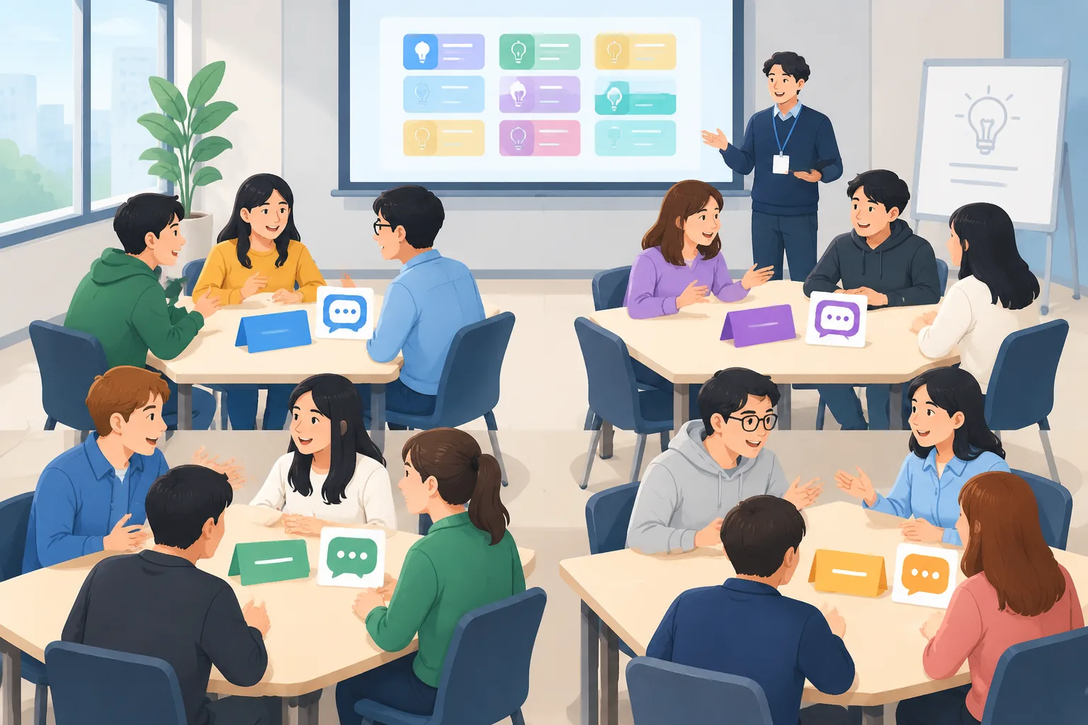 Flat illustration of a workshop room