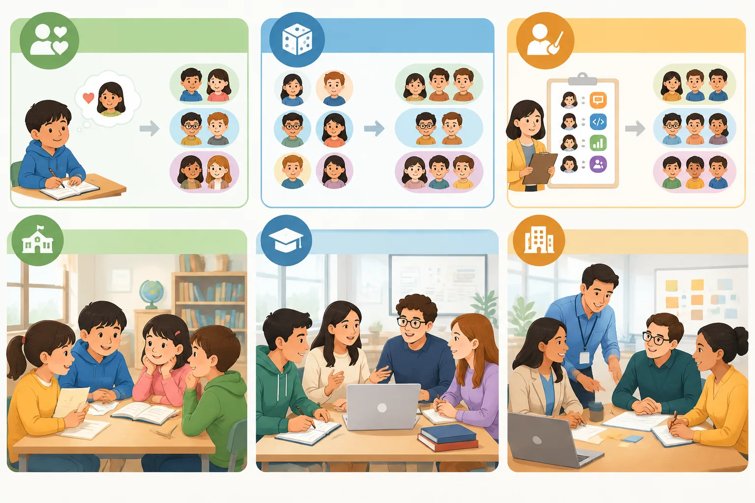 Comparison grid of preference grouping
