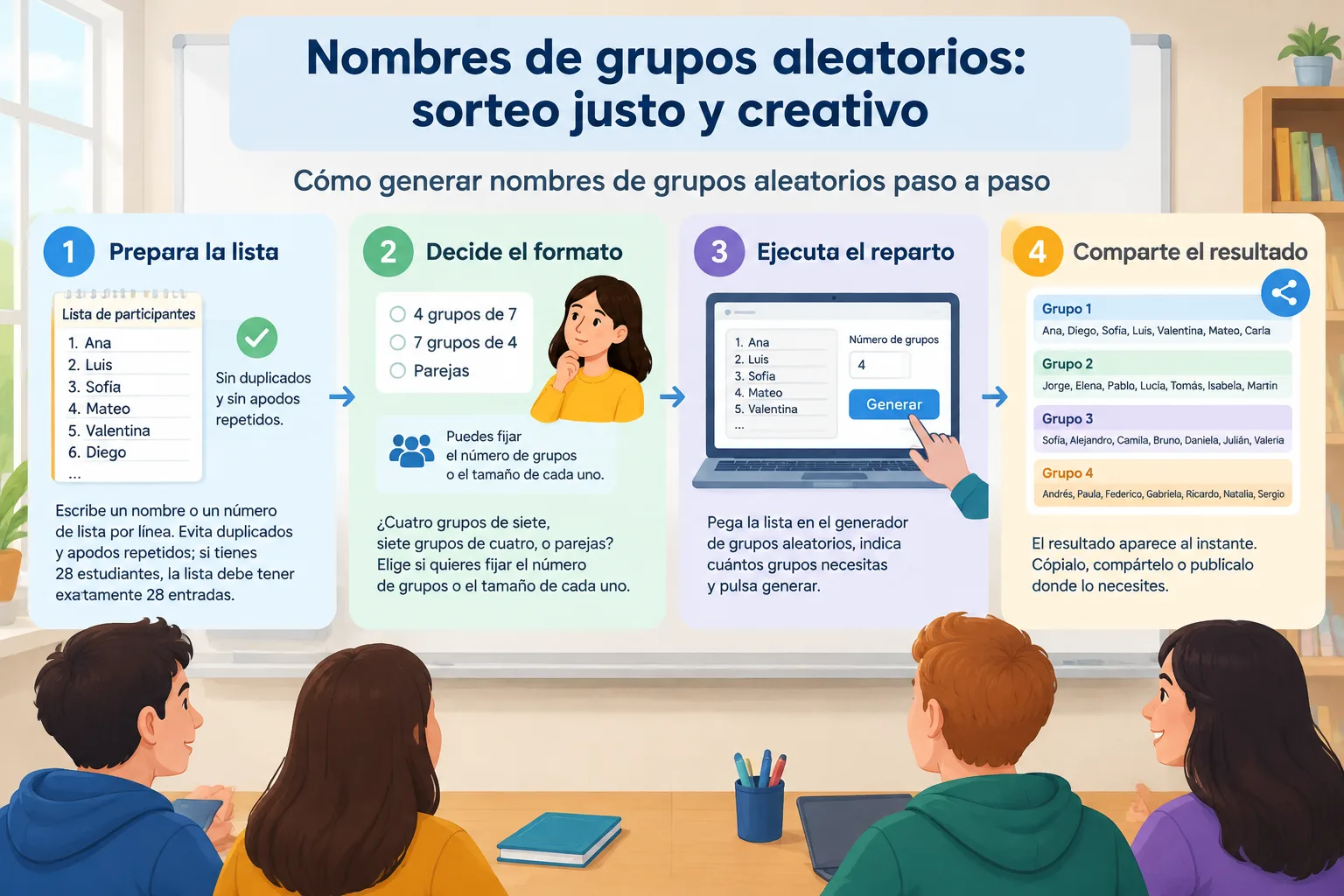 Diagrama de flujo del sorteo: pegar la lista