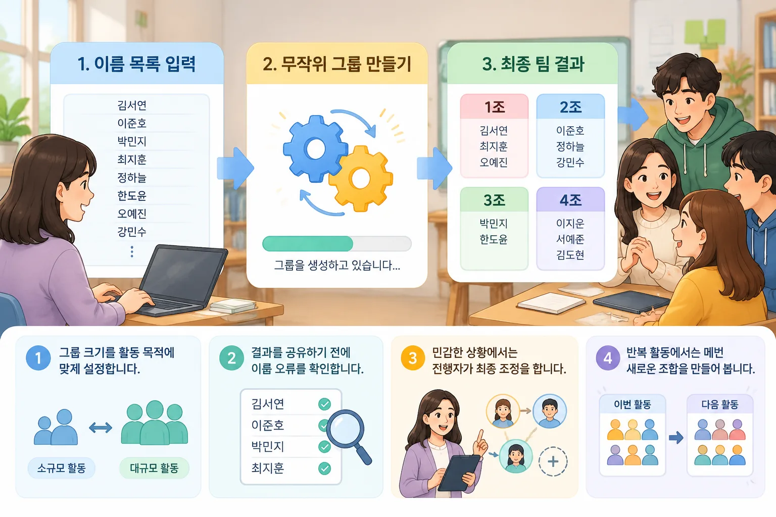 instructional workflow illustration