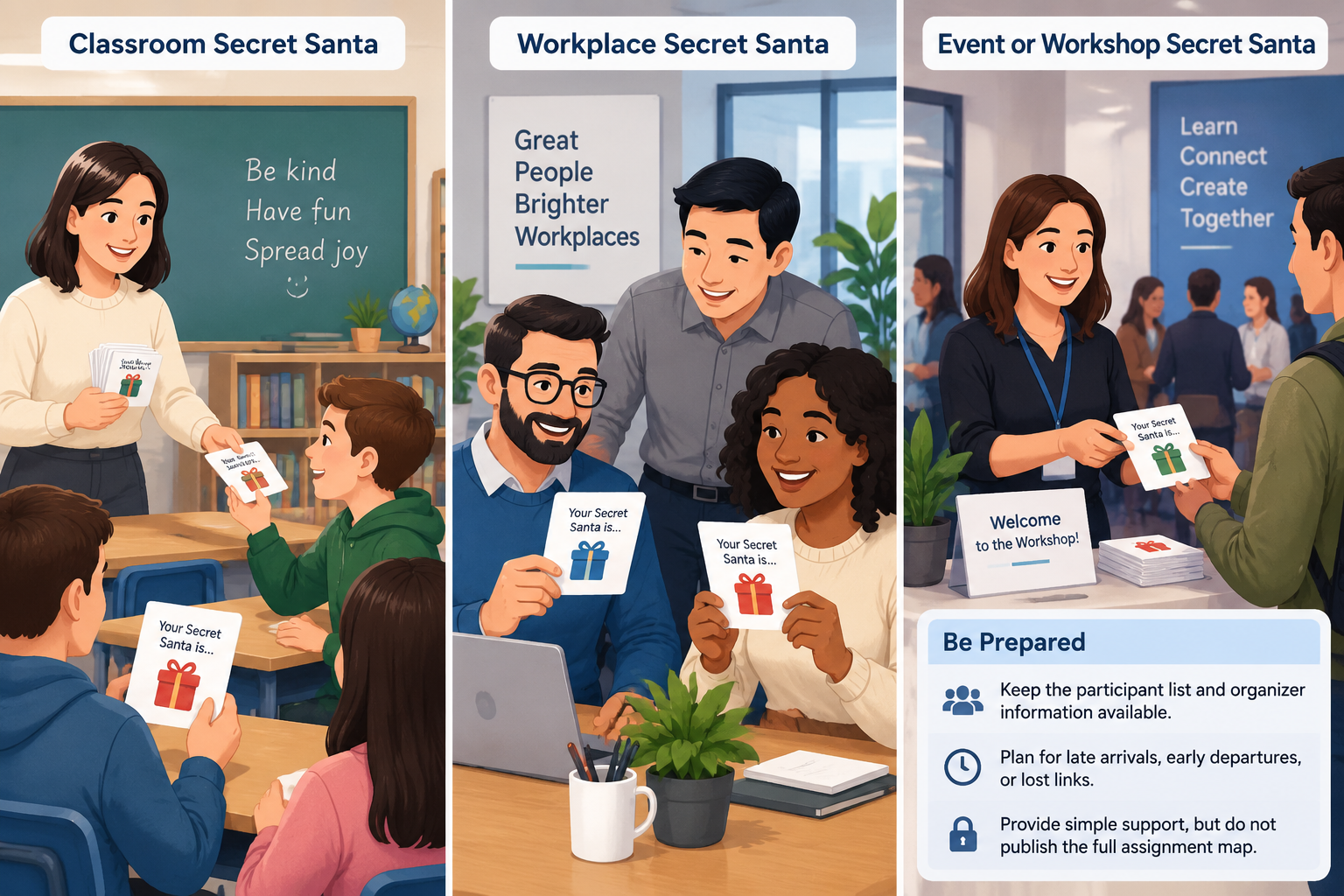 Three-panel instructional illustration