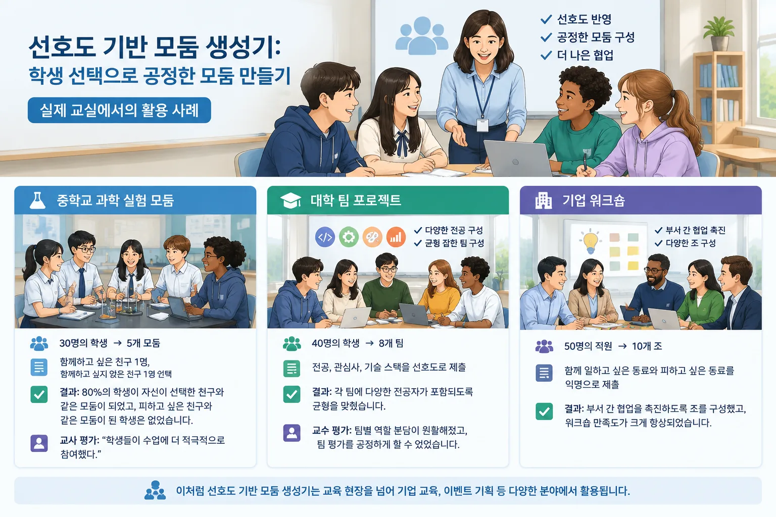 Diverse group of students working together in a classroom