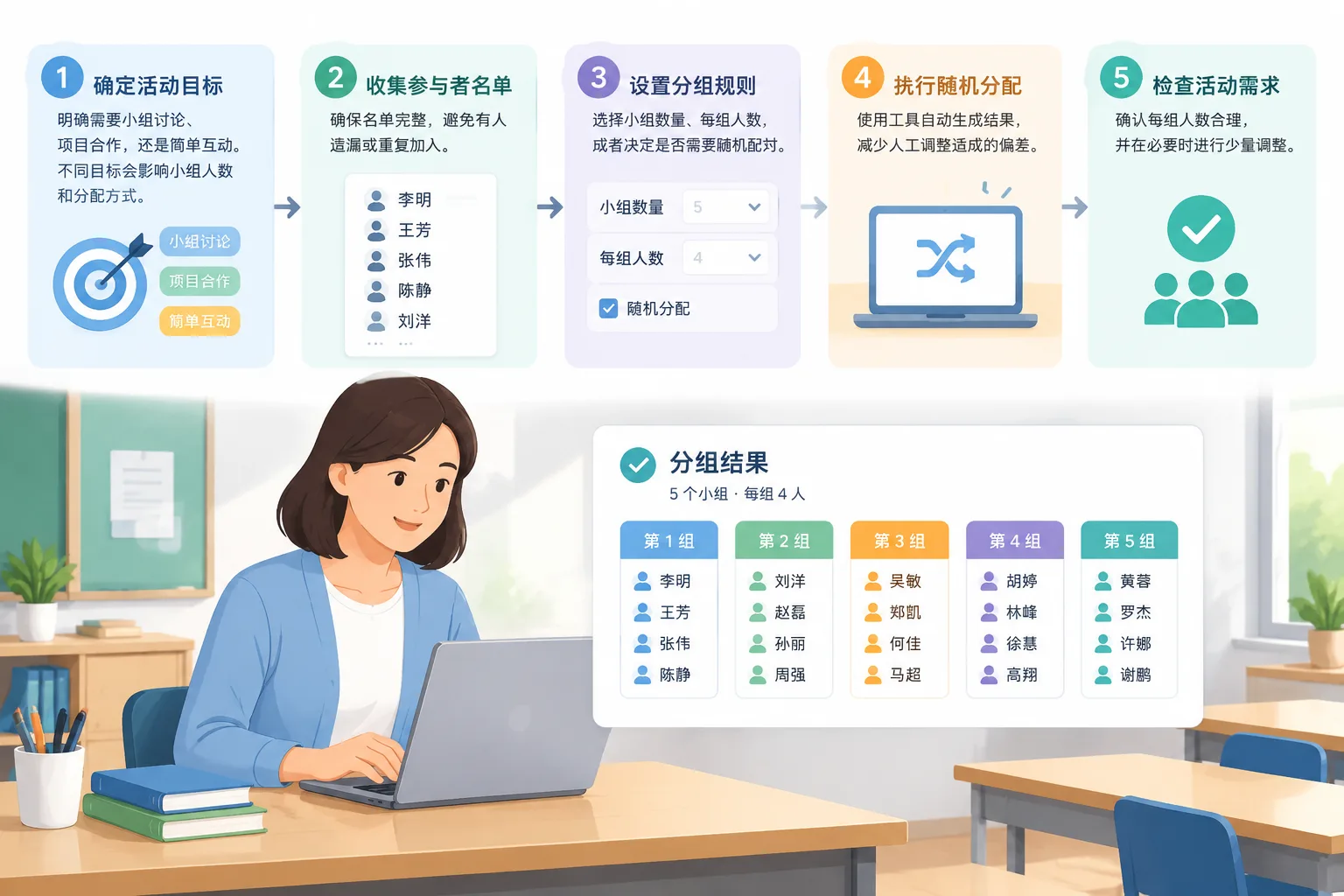 instructional workflow illustration