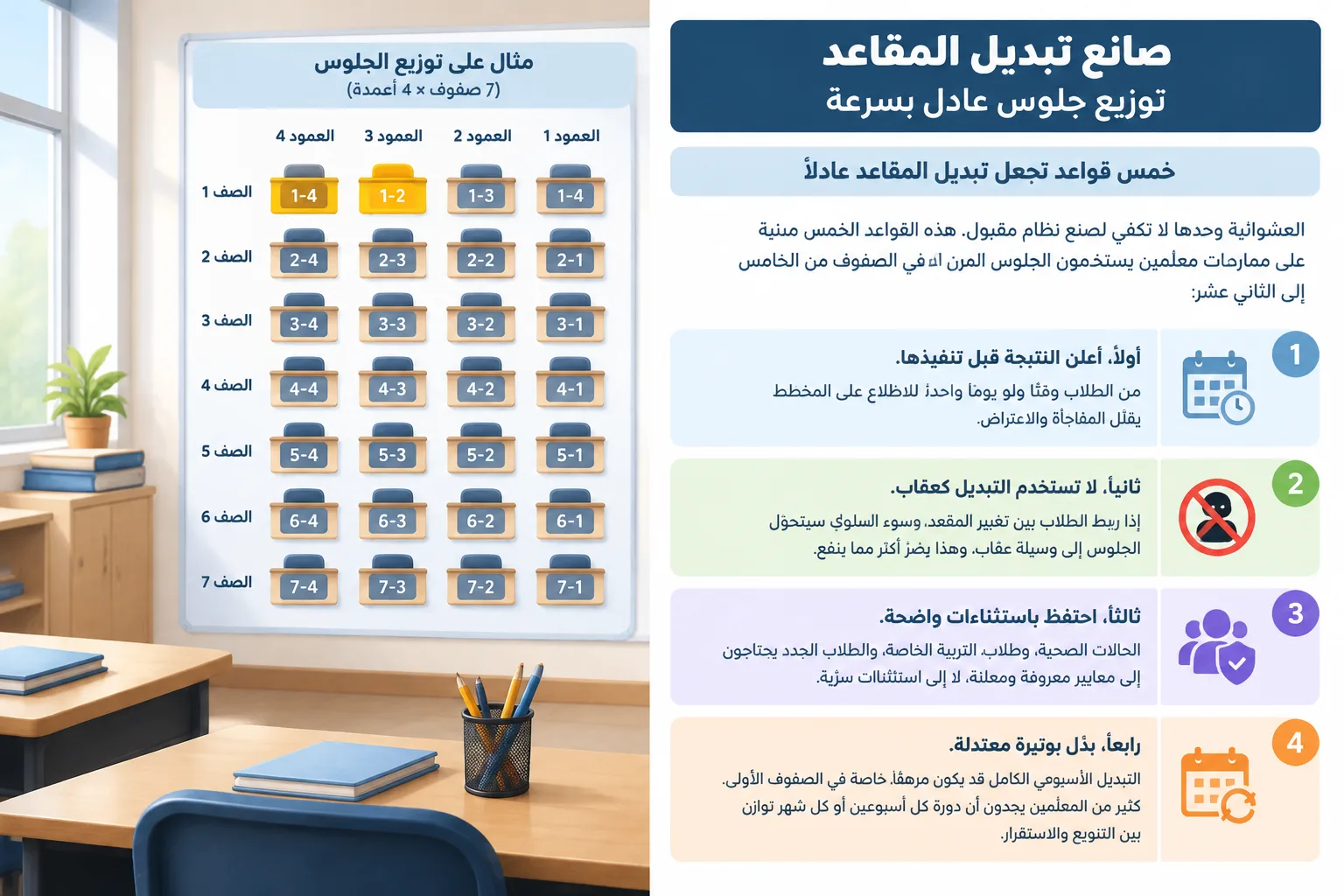 Simple seating grid example