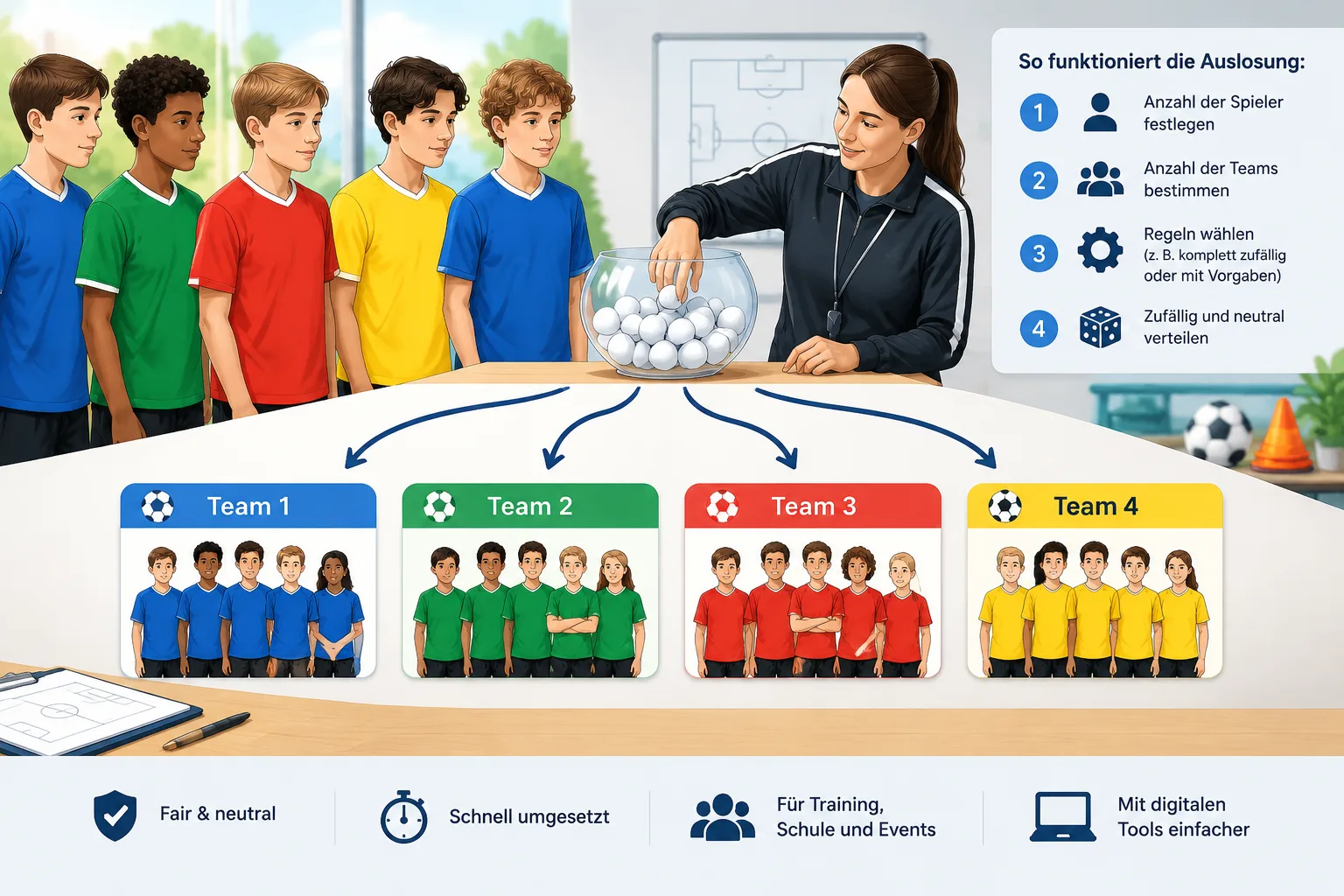 Saubere Infografik mit Fußballspielern