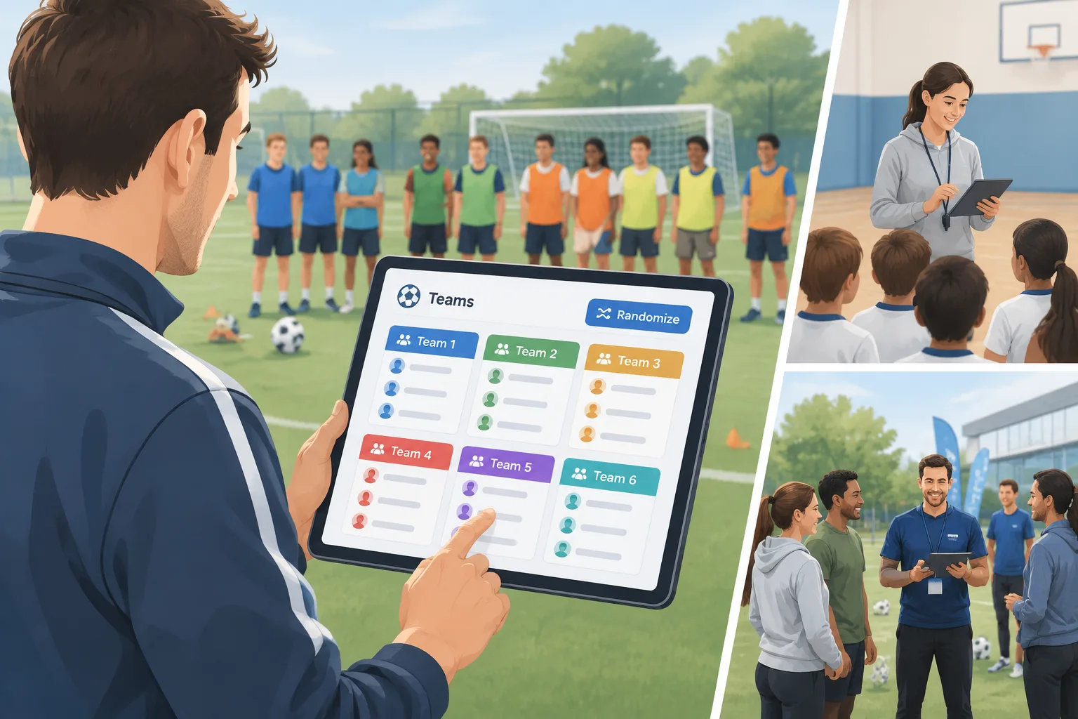 Neutrale Illustration eines Trainers oder Moderators