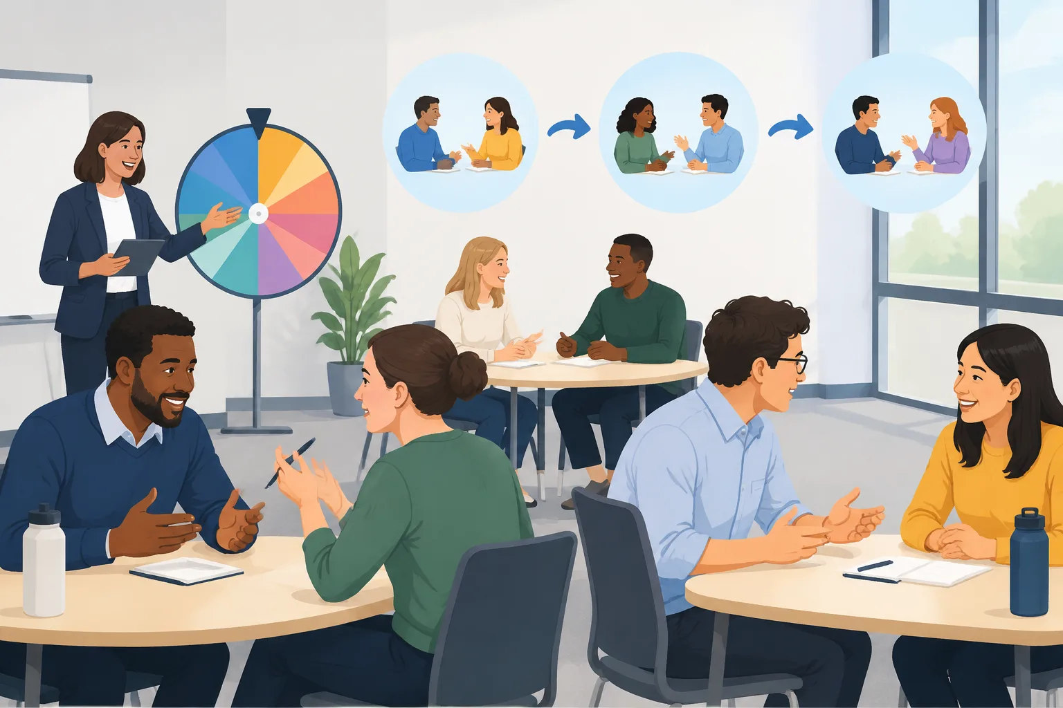 neutral workplace workshop illustration