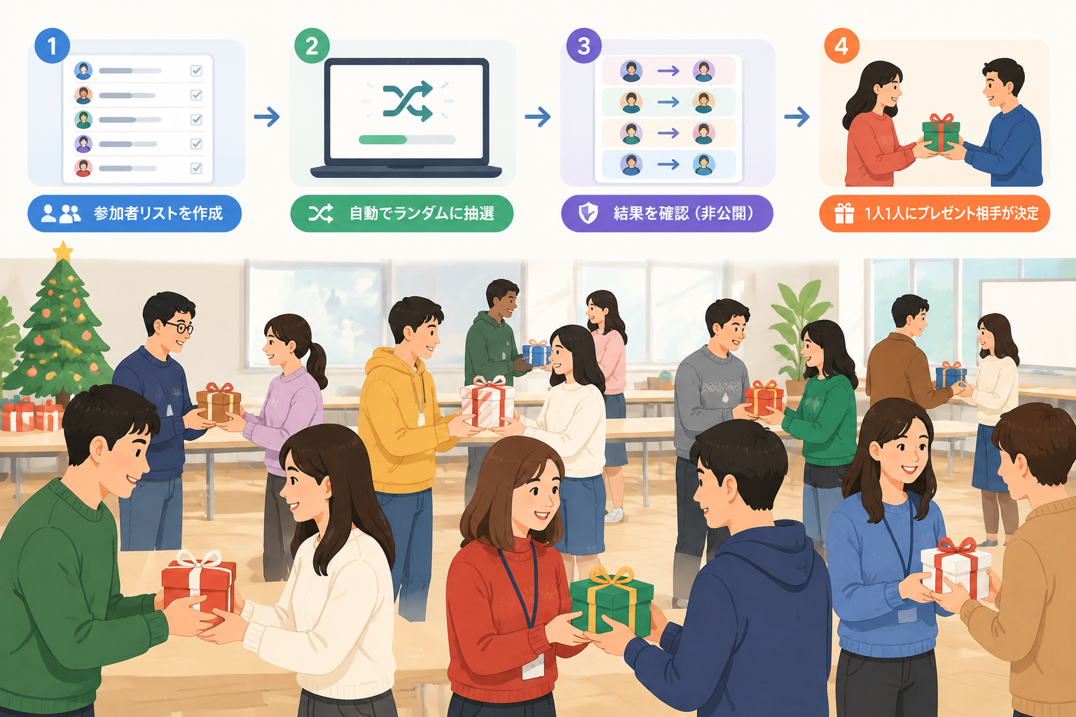 Clean instructional illustration