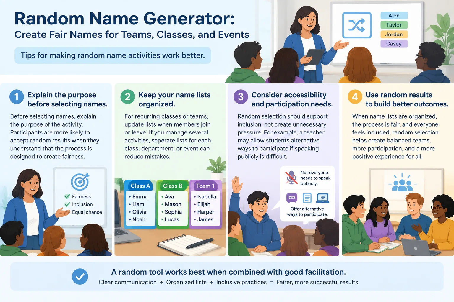 Neutral infographic comparing organized name lists