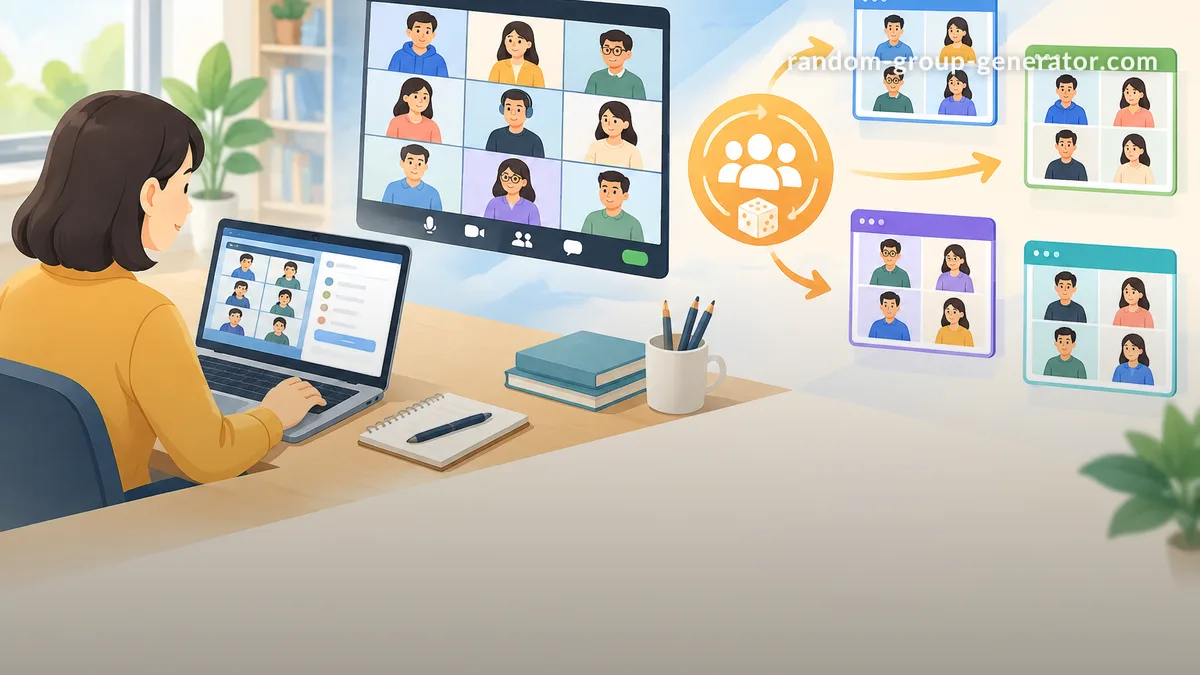 Zoom分组房间完全指南:与随机小组生成器高效集成