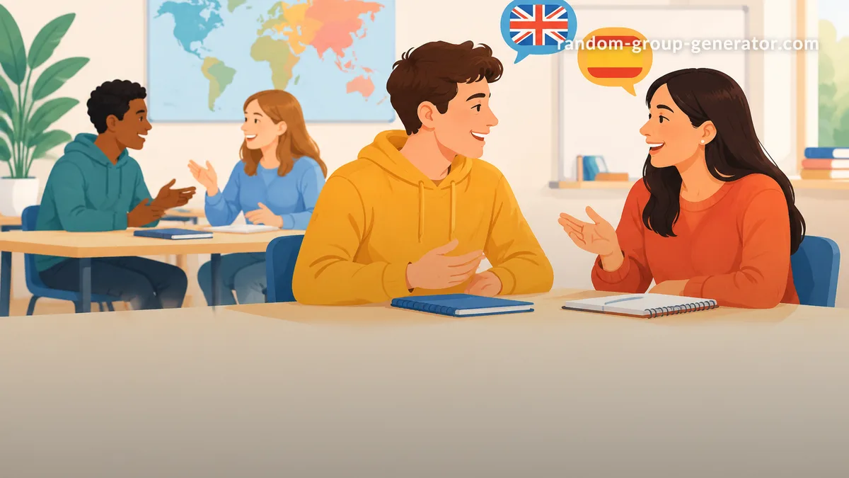 Estrategia de emparejamiento para práctica de idiomas: guía práctica con el Generador de Parejas Aleatorias