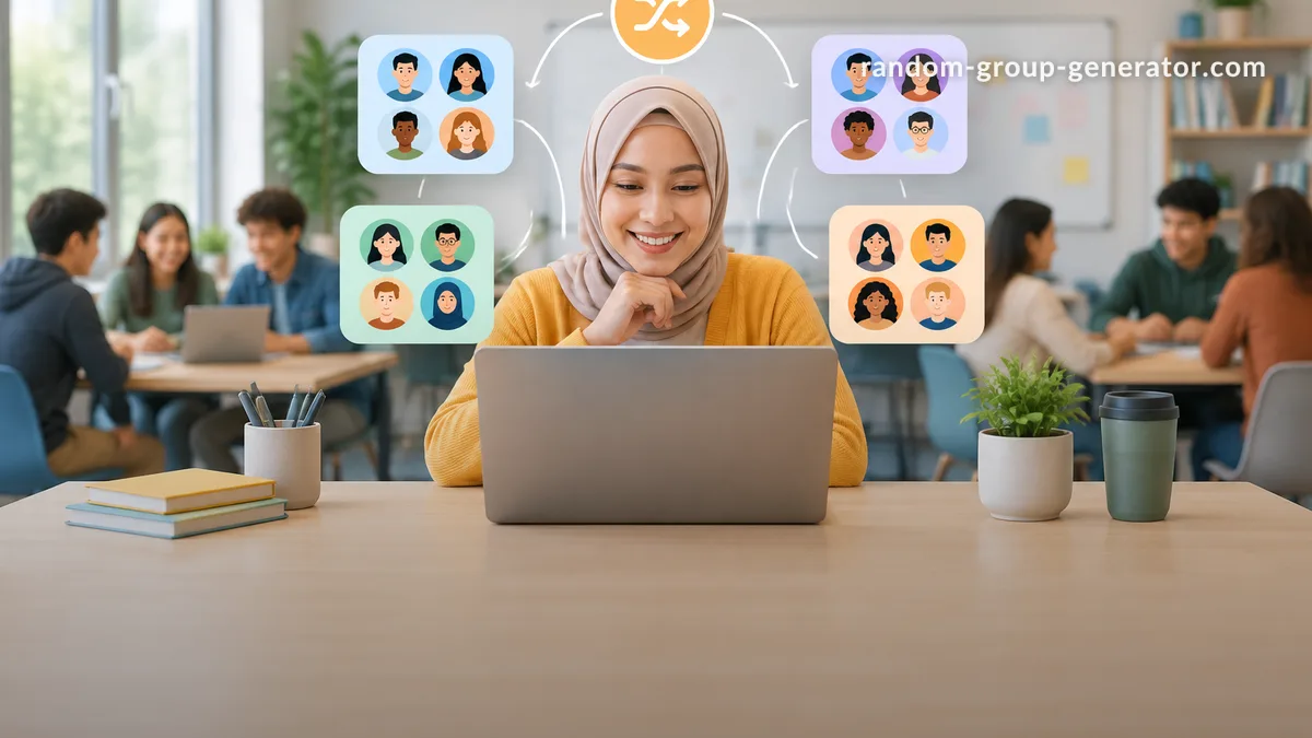 تقسيم مجموعات عشوائية عبر الإنترنت: دليل عملي للمعلمين والميسرين