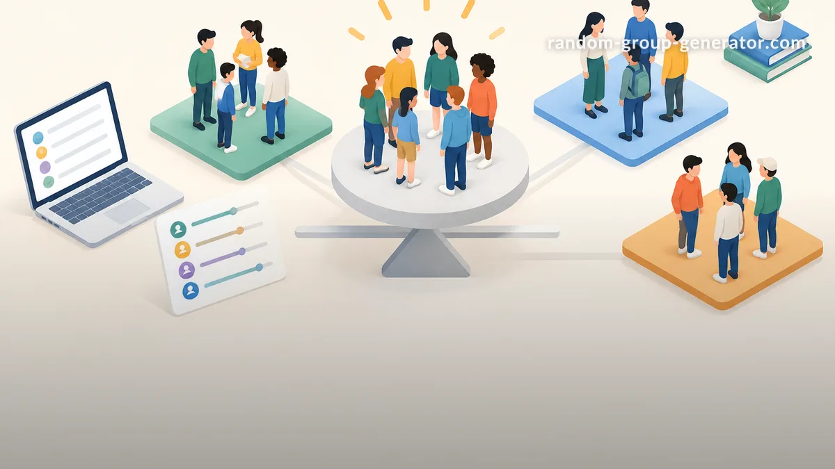 تعريف التشكيل المتوازن للمجموعات (Balanced Group Formation) | Random Group Generator