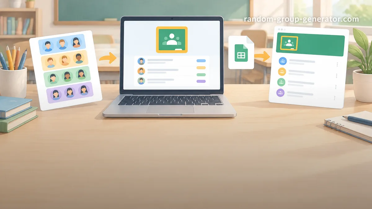 Google Classroomにランダムグループをエクスポートする方法