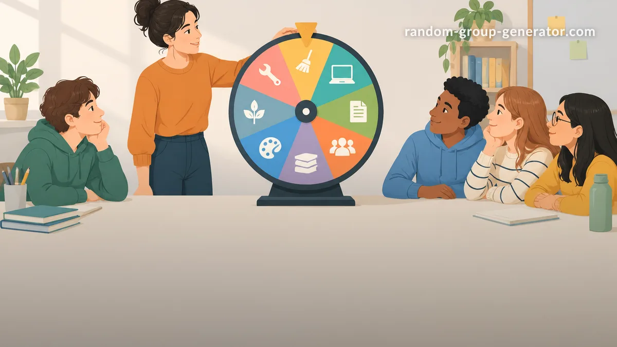 Roulette de répartition des tâches: organiser les missions au hasard avec équité
