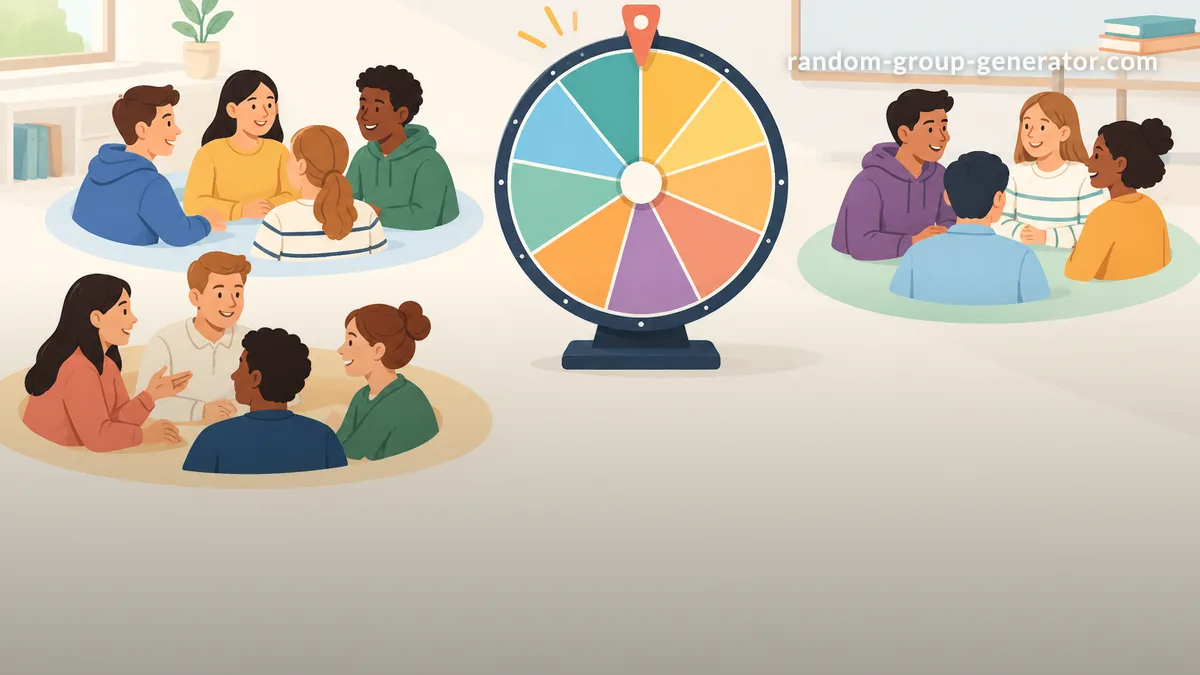 Roue de groupes aléatoires: créer des équipes équitables avec un tirage simple